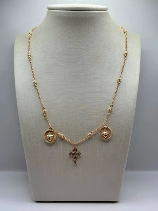 Choker Insp. Carla Amorim cruz+amor agrado dourada